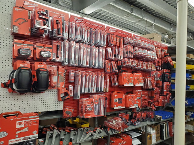 Milwaukee tools on display at Weinstein Somers Point NJ